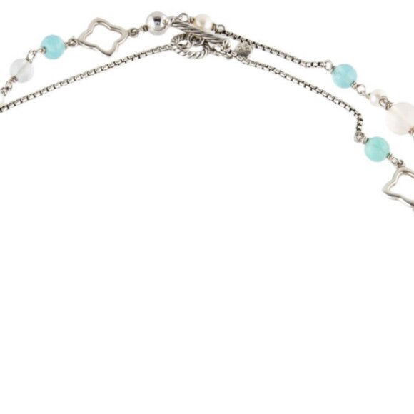 DAVID YURMAN STERLING SILVER 925 PEARL & MULTI-STONE TWEEJOUX STATION NECKLACE - Picture 4 of 10